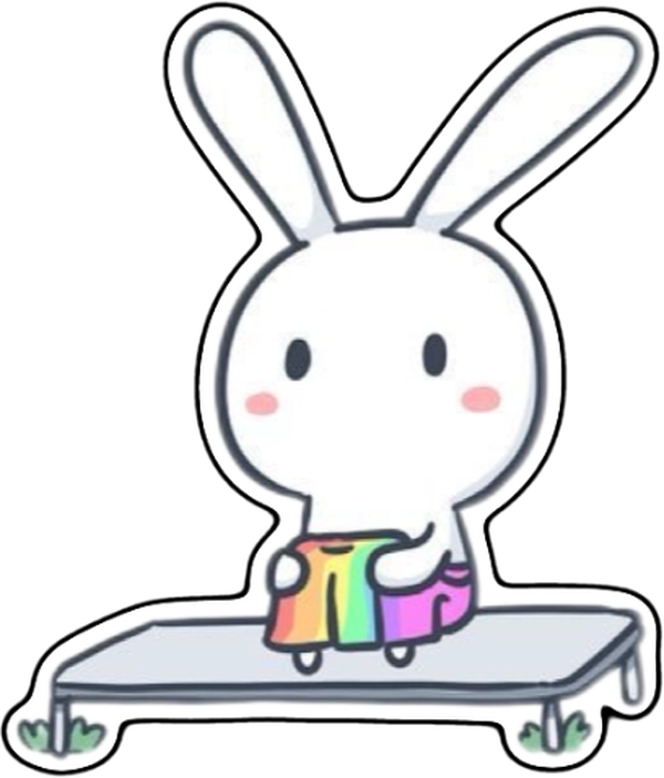 Sticker thỏ 7 màu biểu đạt tâm trạng