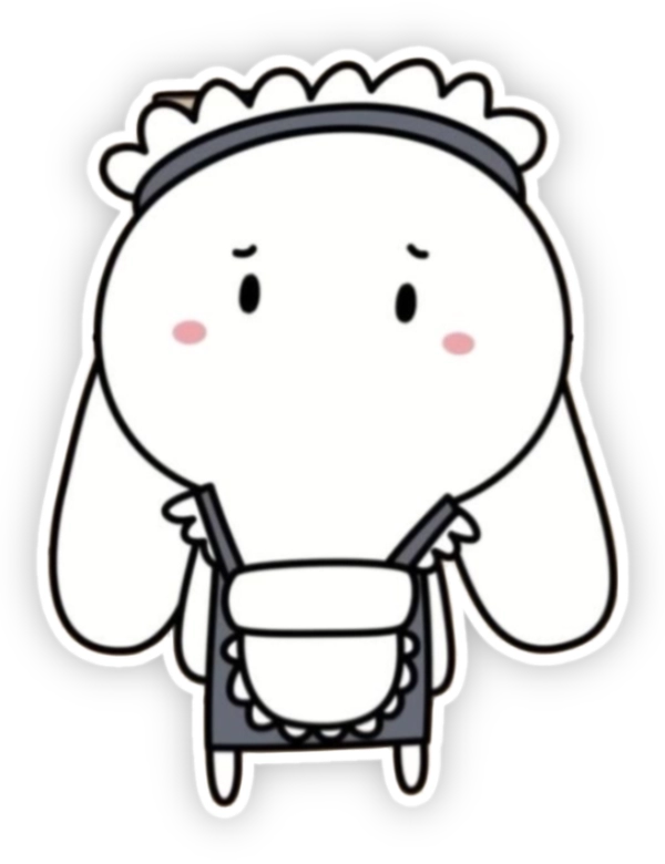 Sticker thỏ 7 màu phong cách meme