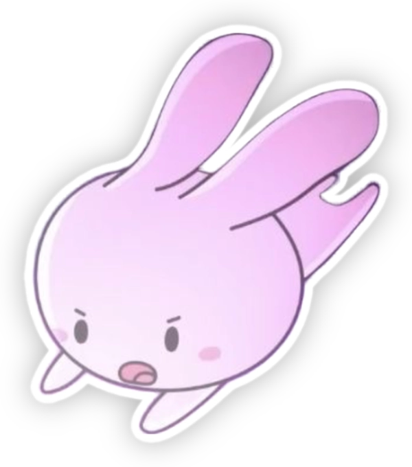 Sticker thỏ bảy màu messenger dùng nhiều