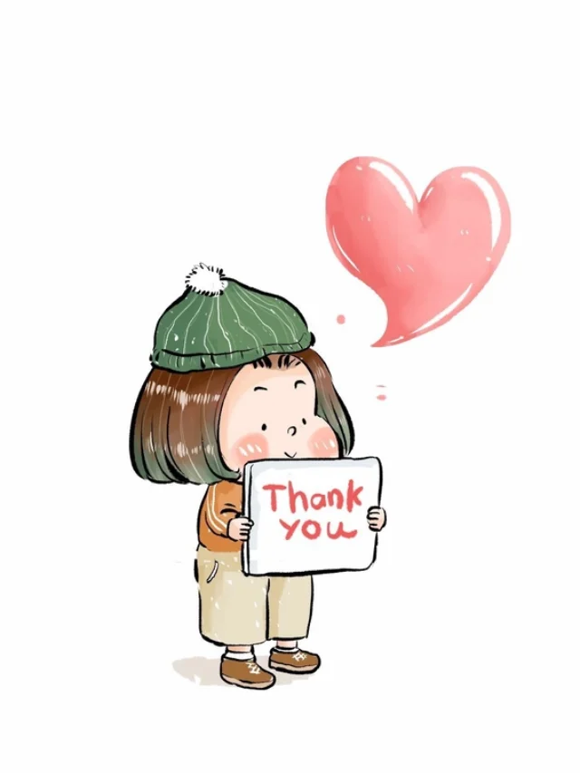 Hình sticker cảm ơn cute