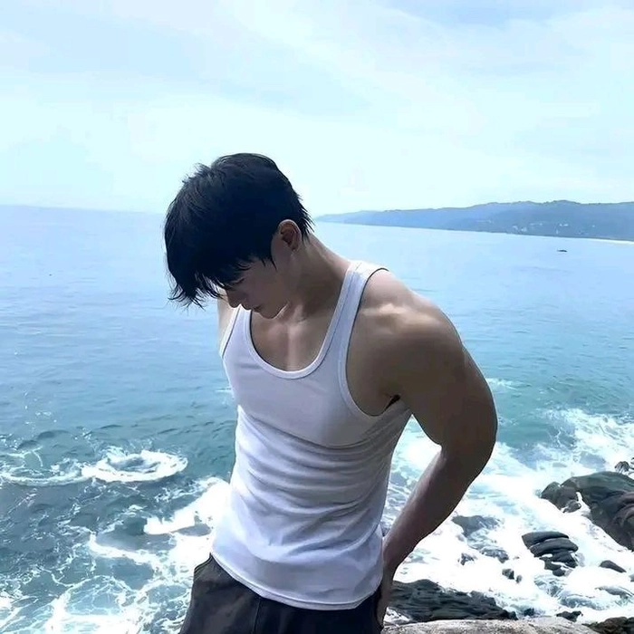 Hình trai đẹp quay lưng vibe nghệ thuật