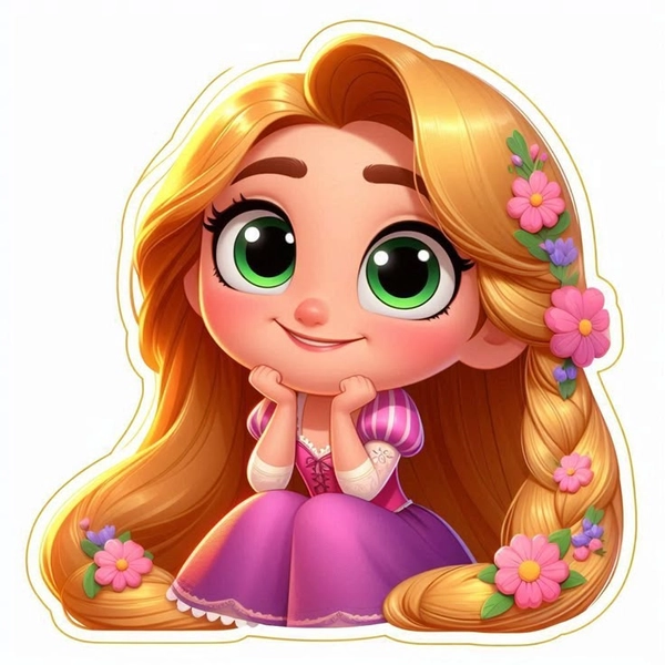 Hình dán sticker công chúa nhiều biểu cảm xinh xắn