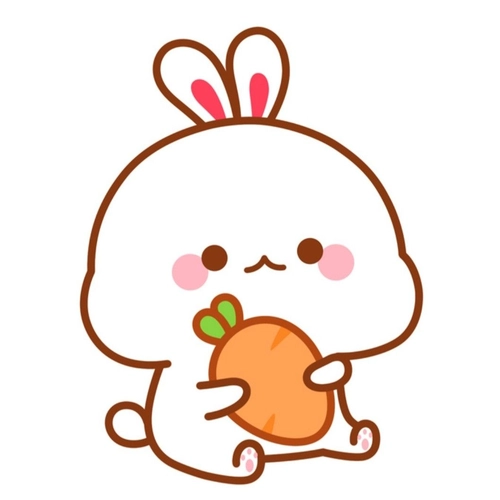 Nhãn dán thỏ béo cute xinh xắn