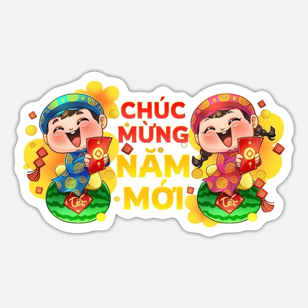 Sticker Tết rực rỡ cho tin nhắn đầu năm
