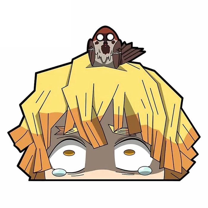 Sticker anime trắng đen cá tính