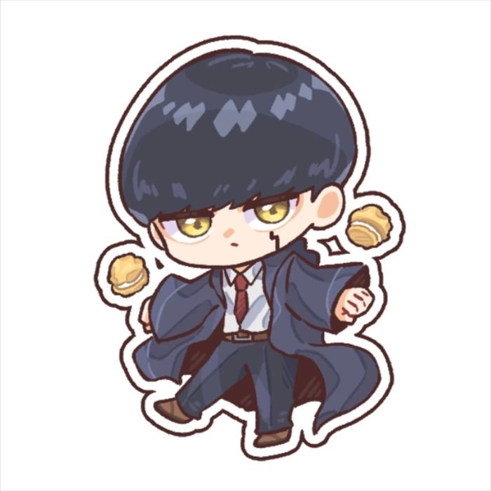 Sticker anime trắng đen độc đáo