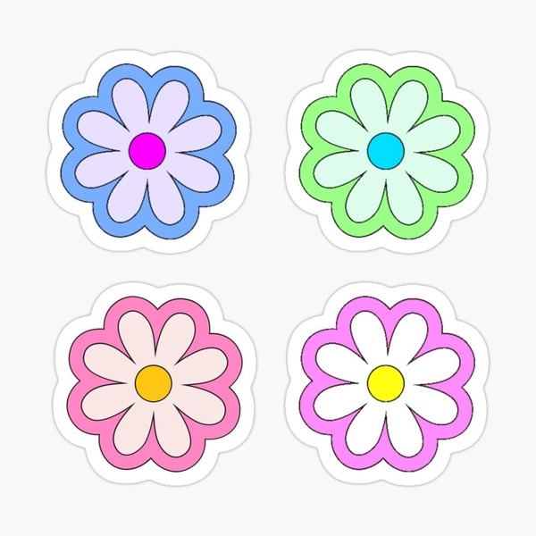 Sticker bó hoa dễ thương