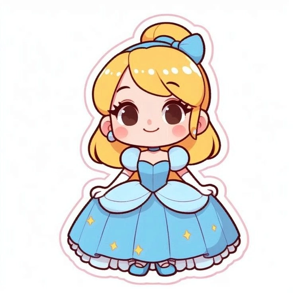 Sticker công chúa mang phong cách cổ tích