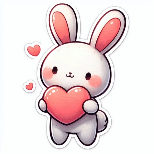 Sticker thỏ cute dùng mạng xã hội