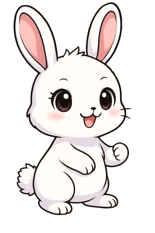 Sticker thỏ cute hình chibi đáng yêu