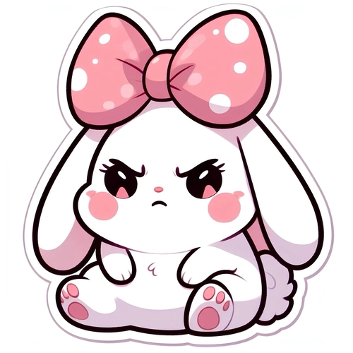 Sticker thỏ cute hình chibi pastel