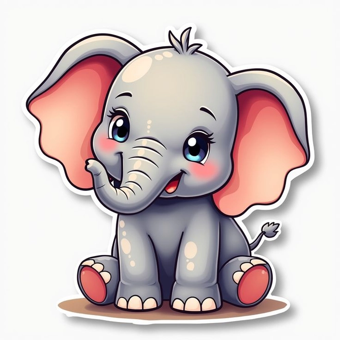 Sticker vẽ con vật chibi cute ngộ nghĩnh đáng yêu
