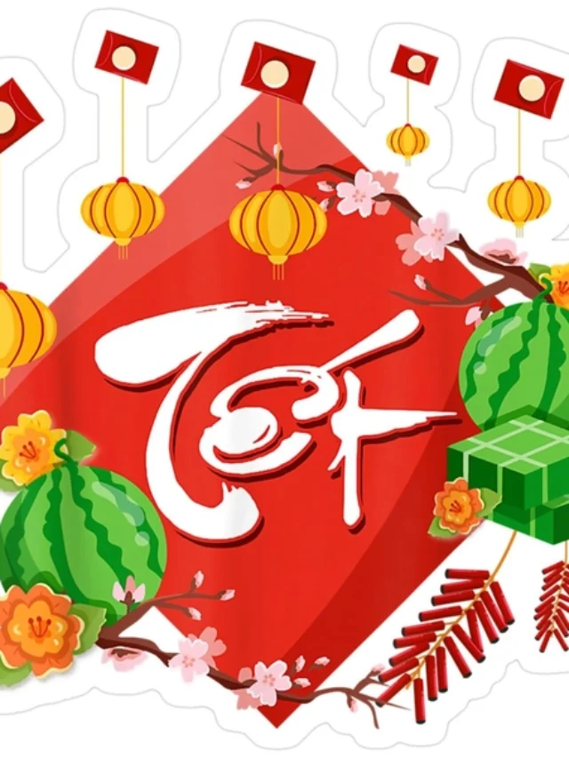 Hình sticker Tết dùng để gửi lời chúc