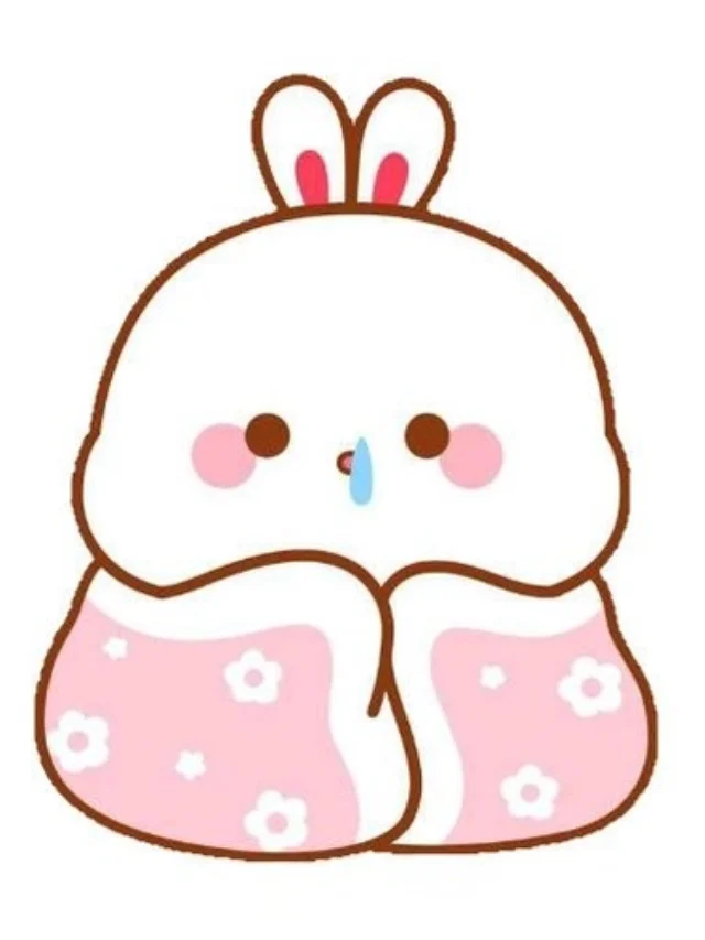 Sticker thỏ trắng cute đẹp mắt
