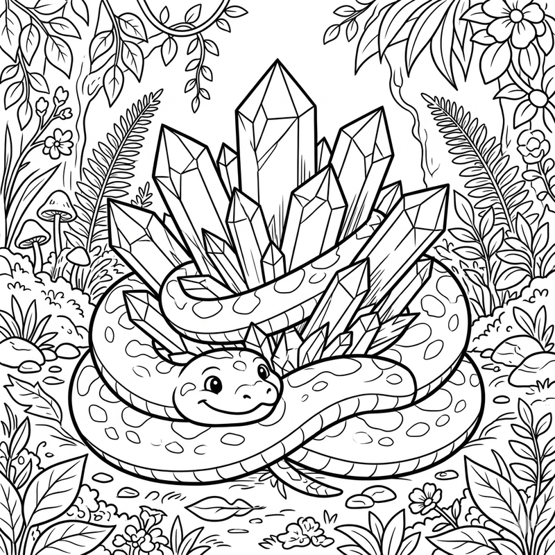 Hình tô màu con rắn dễ thương