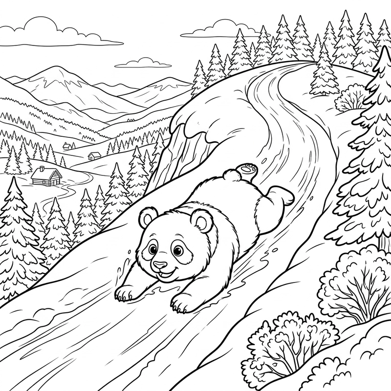 Hình tô màu Panda cho bé vui chơi
